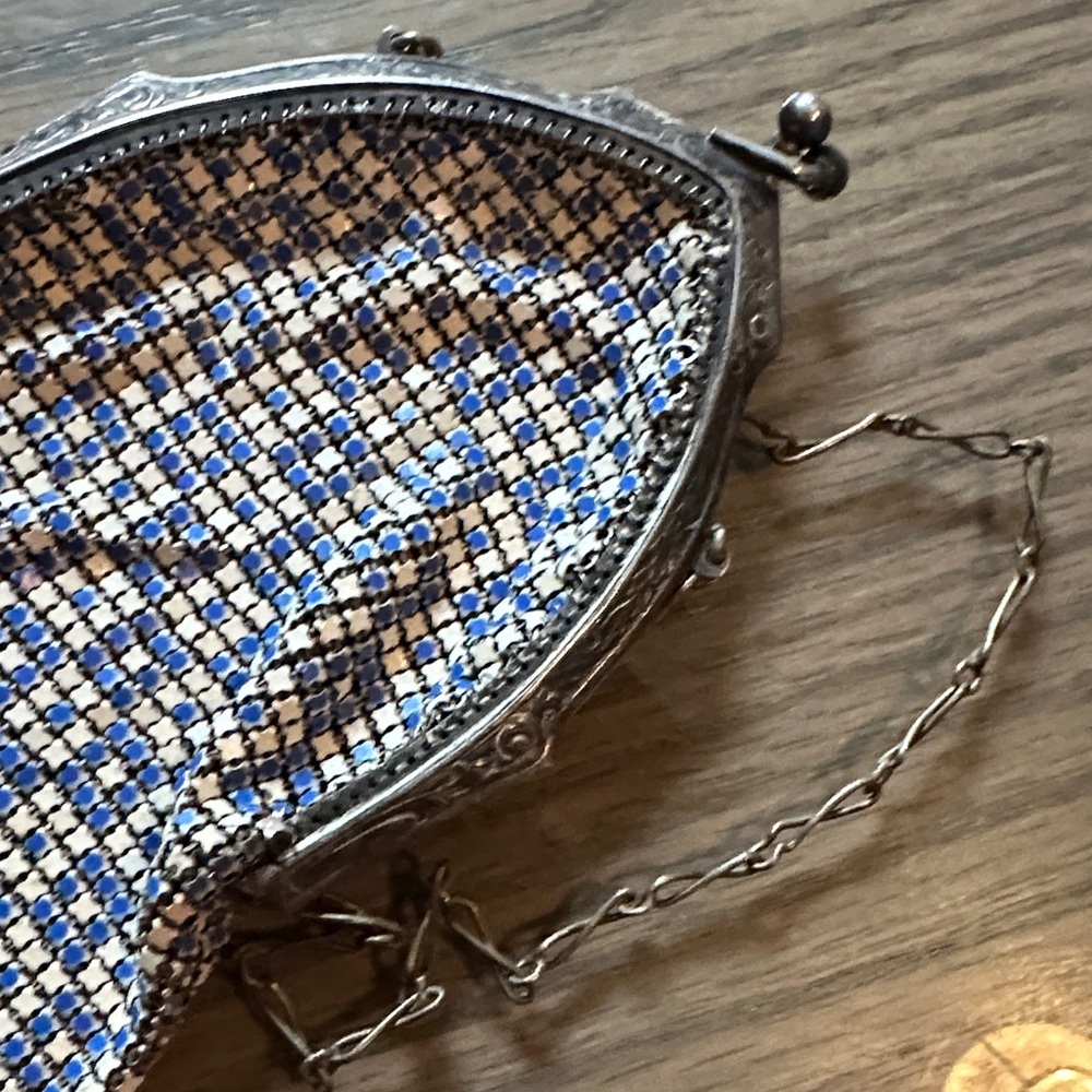 Whiting & Davis Blue and Silver Mesh Bag - Picture 5 of 5